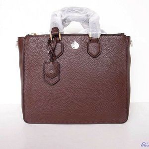 NWT Tory Burch Robinson Large Leather Tote BROWN